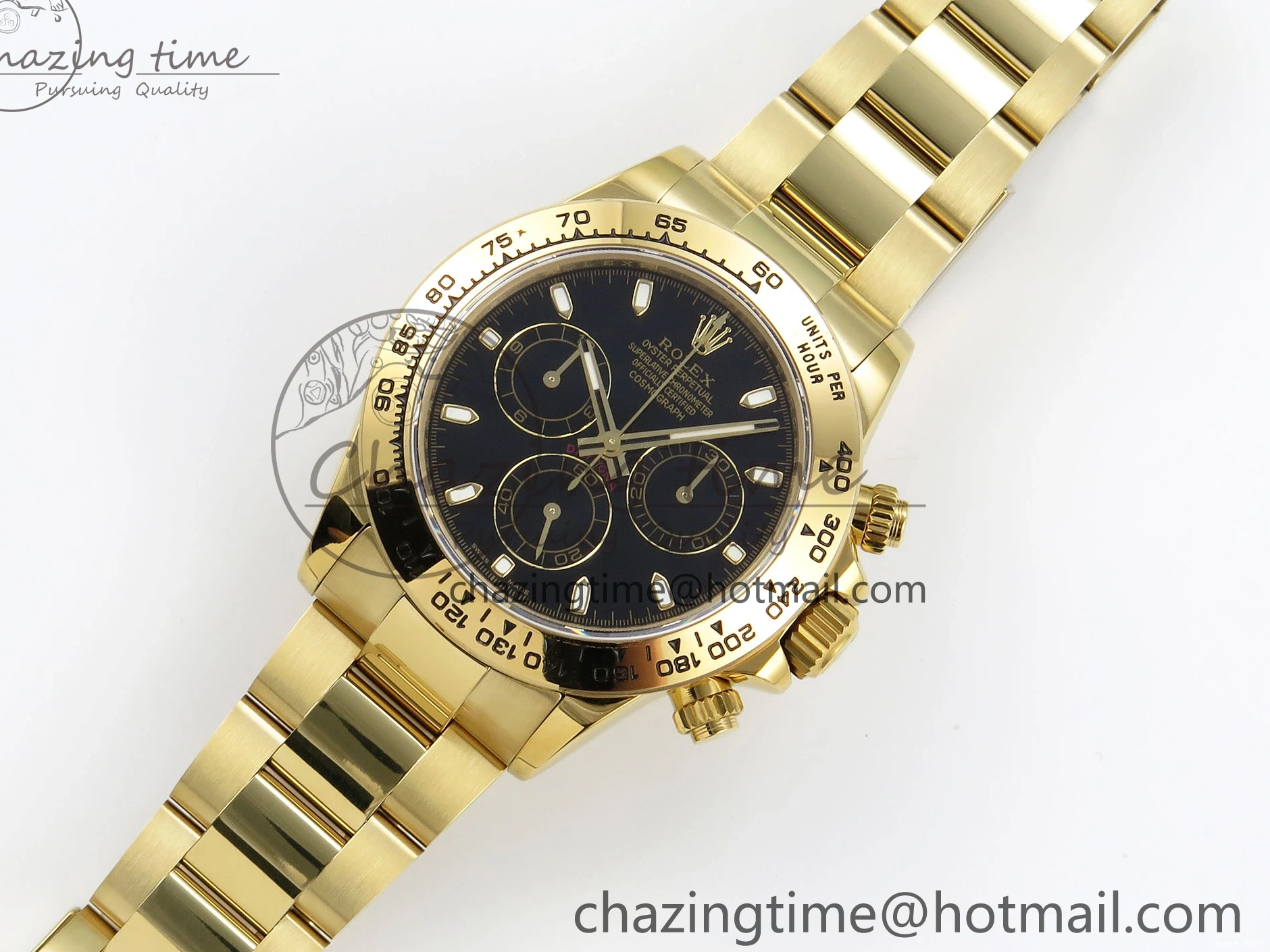 0520 Durable Daytona 116508 QF 1:1 Best Edition Black Dial on YG Bracelet SH4130 V3 (Gain Weight) 1717